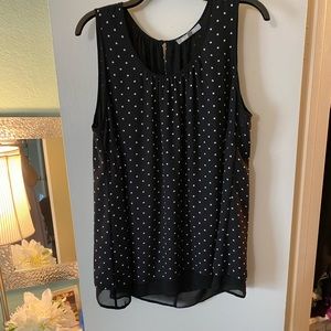 Black and white polka dot tank top